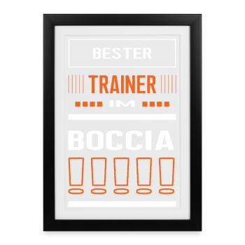 Meilleur entraîneur de boccia Formation d’entraîneur de boccia - Affiche encadrée (27 × 37 cm) - noir - Devant