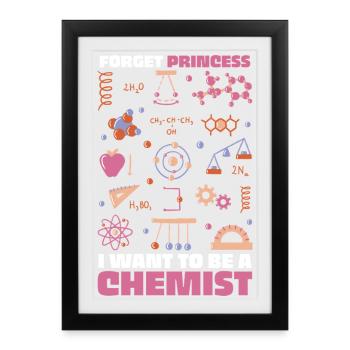 Rêves de chimie : je veux être chimiste - Affiche encadrée (27 × 37 cm) - noir - Devant