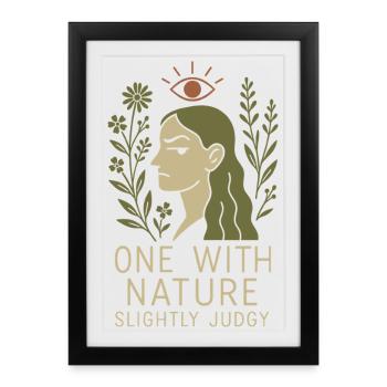 Femme Sauvage Nature Spirituelle Féminine - Affiche encadrée (27 × 37 cm) - noir - Devant
