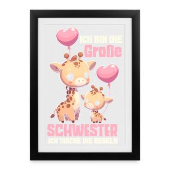 I'm the big sister I make the rules - Framed poster (27 × 37 cm) - black - Front