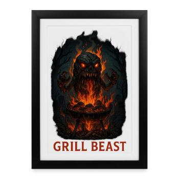 Grill Beast - Framed poster (27 × 37 cm) - black - Front