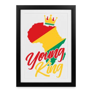 Young King – Black History Melanin Pride - Framed poster (27 × 37 cm) - black - Front