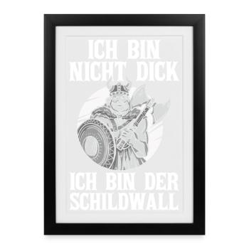 Mur des Boucliers Médiévaux Marché Médiéval Viking - Affiche encadrée (27 × 37 cm) - noir - Devant
