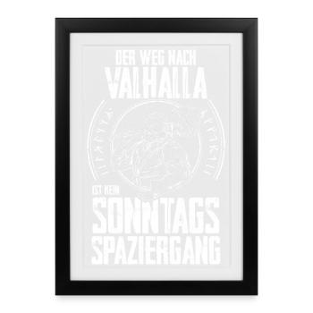 Mur des Boucliers Médiévaux Marché Médiéval Viking - Affiche encadrée (27 × 37 cm) - noir - Devant