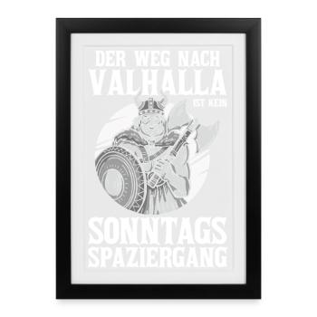 Mur des Boucliers Médiévaux Marché Médiéval Viking - Affiche encadrée (27 × 37 cm) - noir - Devant
