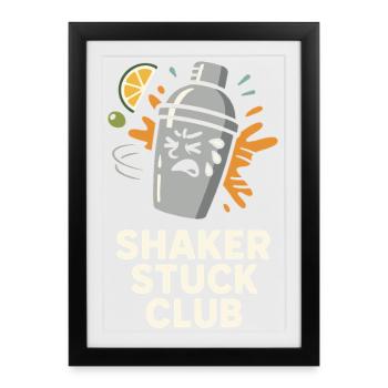 Shaker Stuck Beginner Mixologist - Framed poster (27 × 37 cm) - black - Front