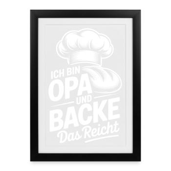 Grandpa bakes that's enough kitchen humor - Framed poster (27 × 37 cm) - black - Front