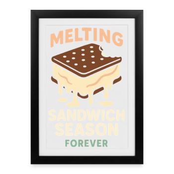 Dessert d’été pour amateurs de sandwichs glacés - Affiche encadrée (27 × 37 cm) - noir - Devant