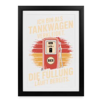 Carnival Disguised as a Tanker Truck Bachelor Party Costume Beer - Framed poster (27 × 37 cm) - black - Front