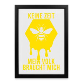 Pas le temps, ma colonie a besoin de moi, apiculteur, apiculture, - Affiche encadrée (27 × 37 cm) - noir - Devant