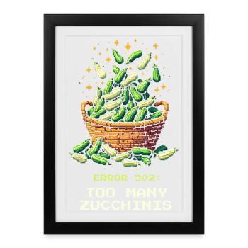 Too many zucchini | Harvest & Canning - Framed poster (27 × 37 cm) - black - Front