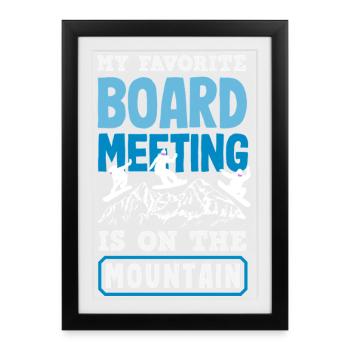 Snowboarding Snowboard Meeting Chairlift - Framed poster (27 × 37 cm) - black - Front