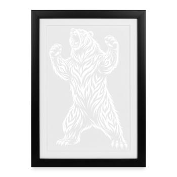 Tribal Polar Bear – Wild Bear Motif - Framed poster (27 × 37 cm) - black - Front