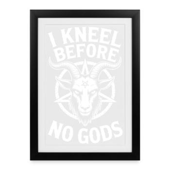 Je m’agenouille devant la chèvre de Pas de Dieu - Affiche encadrée (27 × 37 cm) - noir - Devant