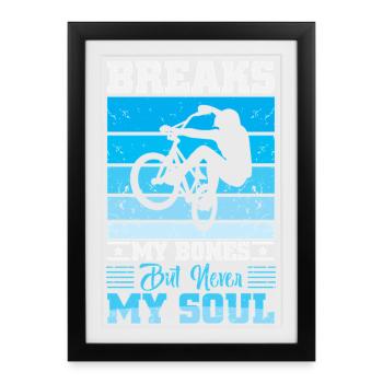 VTT VTT Vélo de Parole Descendance VTT - Affiche encadrée (27 × 37 cm) - noir - Devant