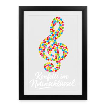 clef confetti in the heart - Framed poster (27 × 37 cm) - black - Front