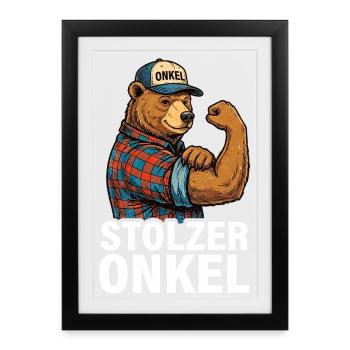 Oncle Ours Fier - Affiche encadrée (27 × 37 cm) - noir - Devant