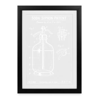 Plan de brevet pour siphon de soude - Affiche encadrée (27 × 37 cm) - noir - Devant