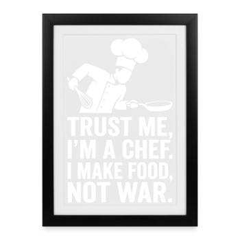 Je suis chef – paix au lieu de guerre - Affiche encadrée (27 × 37 cm) - noir - Devant