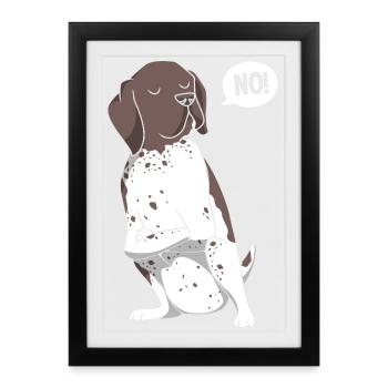 German Pointer Dog German Shorthair - Framed poster (27 × 37 cm) - black - Front