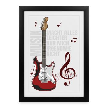 Music makes everything easier - Framed poster (27 × 37 cm) - black - Front