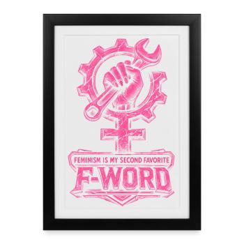 Féminisme Féministe Féministe - Affiche encadrée (27 × 37 cm) - noir - Devant
