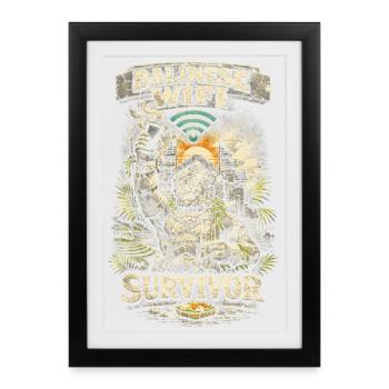Survivant du Wifi balinais Travel Bali Travel - Affiche encadrée (27 × 37 cm) - noir - Devant