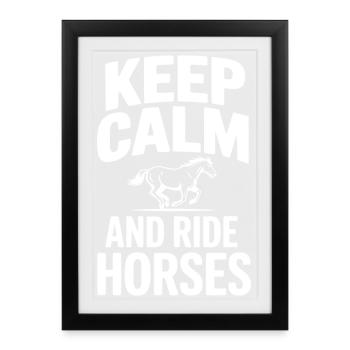 Restez calme et montez à cheval - Affiche encadrée (27 × 37 cm) - noir - Devant