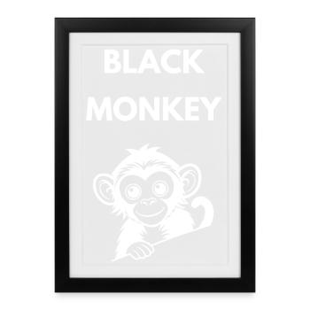 Singe Noir - Affiche encadrée (27 × 37 cm) - noir - Devant