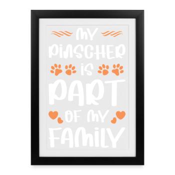 Pinscher - Affiche encadrée (27 × 37 cm) - noir - Devant