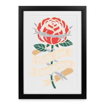 Süß Aber Gefährlich Cute Kawaii Aesthetic Katze - Framed poster (27 × 37 cm) - black - Front