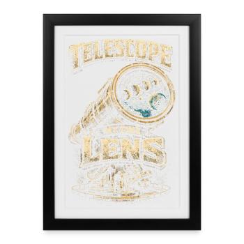 Astronome astronomique Telescope My Time Lens - Affiche encadrée (27 × 37 cm) - noir - Devant