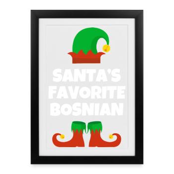 Santa's Bosnian Favorite - Framed poster (27 × 37 cm) - black - Front