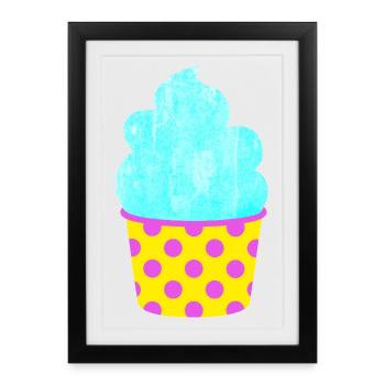 Glace Glace Douce Glace Points Pastel d’été - Affiche encadrée (27 × 37 cm) - noir - Devant