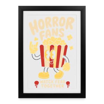 Les fans d’horreur regardent Fear ensemble - Affiche encadrée (27 × 37 cm) - noir - Devant