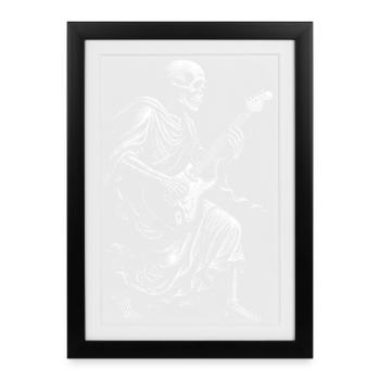 Skeleton Rock Guitar - Framed poster (27 × 37 cm) - black - Front