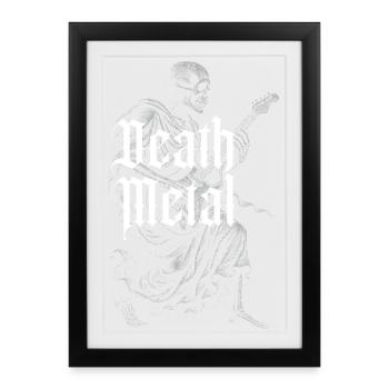 Death Metal Guitare Squelette - Affiche encadrée (27 × 37 cm) - noir - Devant