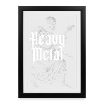 Heavy Metal Skeleton Guitar - Framed poster (27 × 37 cm) - black - Front