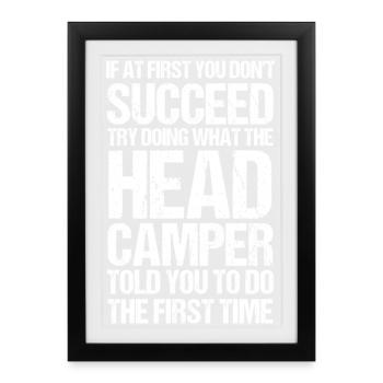Camping Bonfire Camp Life Forest Camper - Gerahmtes Poster (27 × 37 cm) - Schwarz - Vorne
