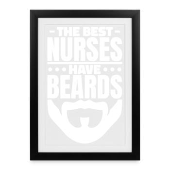 Bearded Nurses Pride Tee - Framed poster (27 × 37 cm) - black - Front