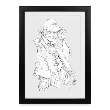 Urban Cowboy Sketch - Framed poster (27 × 37 cm) - black - Front