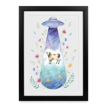 Méditation de spiritualité Fleur de lotus Foi zen - Affiche encadrée (27 × 37 cm) - noir - Devant
