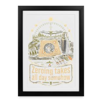 Arbalète Arbalète Mise à zéro prend toute la journée - Affiche encadrée (27 × 37 cm) - noir - Devant