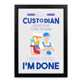 School caretaker - Framed poster (27 × 37 cm) - black - Front