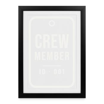 Événement du personnel de l’équipe d’identification des membres d’équipage Tag Tag Badge - Affiche encadrée (27 × 37 cm) - noir - Devant