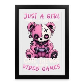 Pastel Goth Soft Goth Gaming Gamer - Affiche encadrée (27 × 37 cm) - noir - Devant