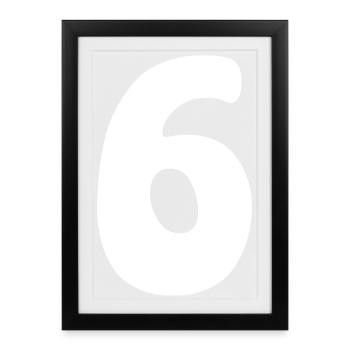 Six: Minimalist Numeral 6 | Sixth - Framed poster (27 × 37 cm) - black - Front