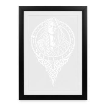 Die Totengöttin, halb lebend, halb tot - Gerahmtes Poster (27 × 37 cm) - Schwarz - Vorne