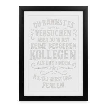 Kollege Abschied Kollegen Mitarbeiter Chef Arbeit - Framed poster (27 × 37 cm) - black - Front