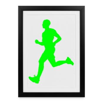Running hommes 4 - Affiche encadrée (27 × 37 cm) - noir - Devant